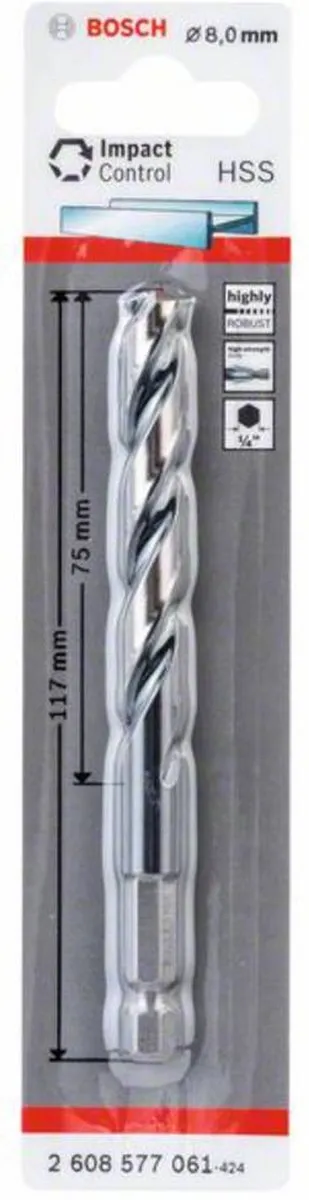 Bosch Metaalboor 8mm 1/4" zeskant - 8x117mm