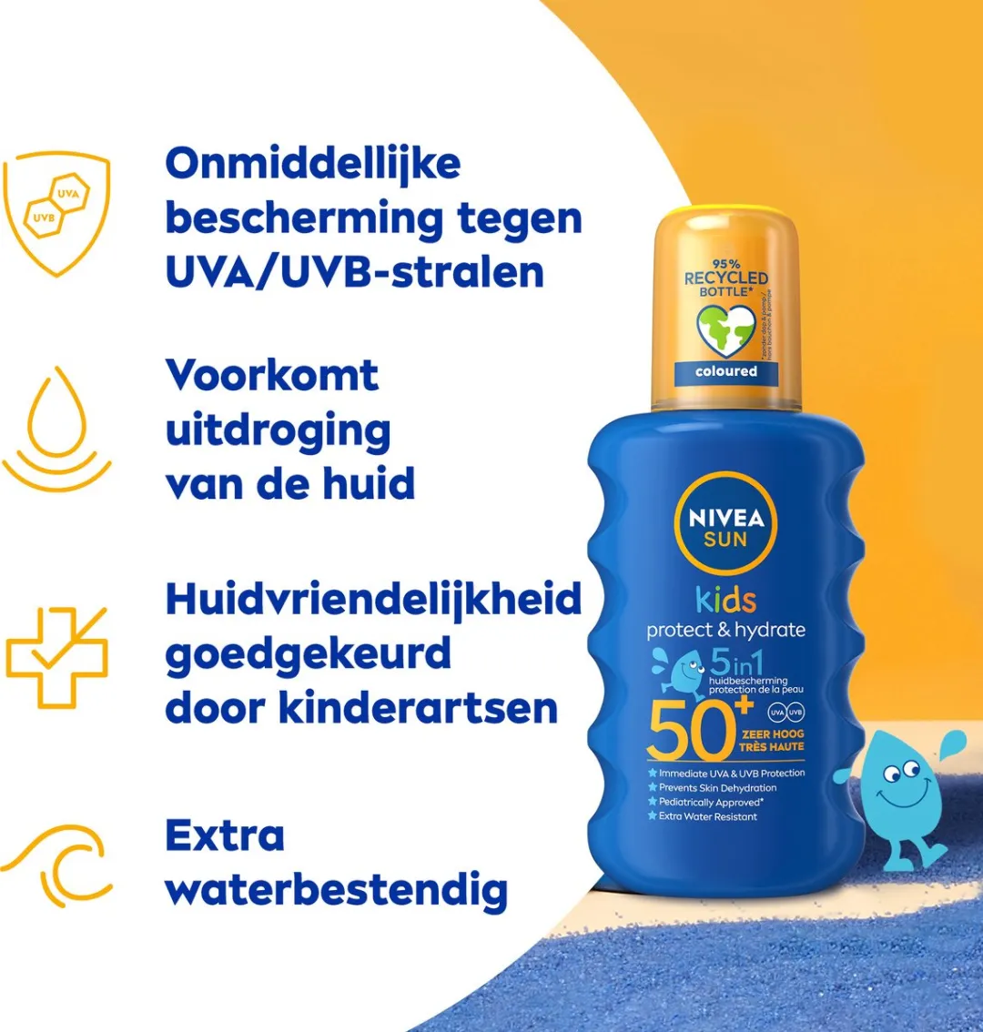 NIVEA SUN Kids Protect & Hydrate Zonnebrand Spray SPF 50+ 200ml