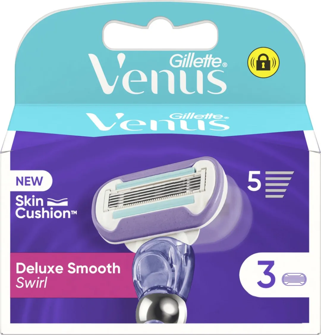Gillette Venus Deluxe Smooth Swirl Scheermes - 5 Bladen - 3 Stuks - Paars