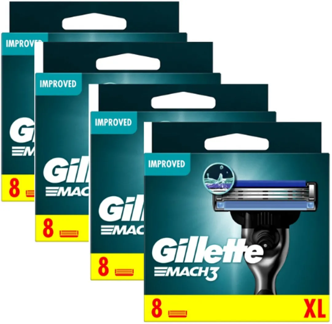 Gillette Mach 3 Scheermesjes - 32 Stuks (4x8)