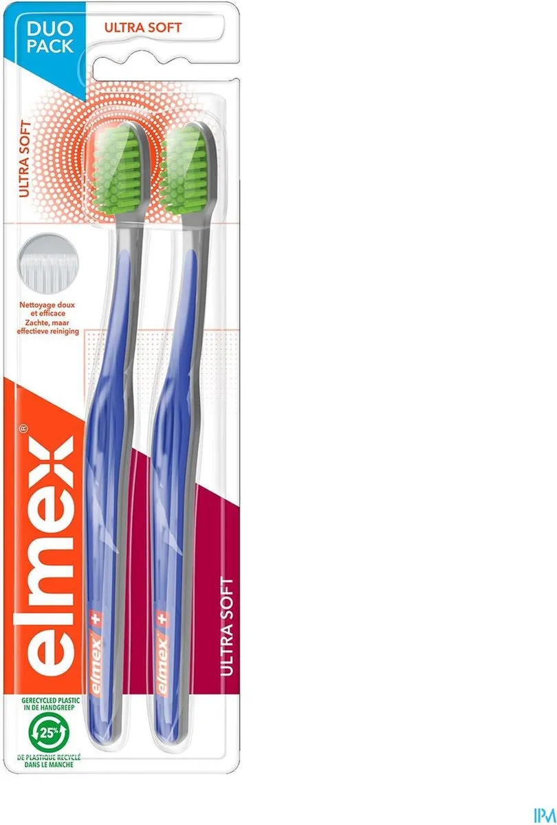 Elmex Ultra Soft Tandenborstel - 2 Stuks - Meerkleurig