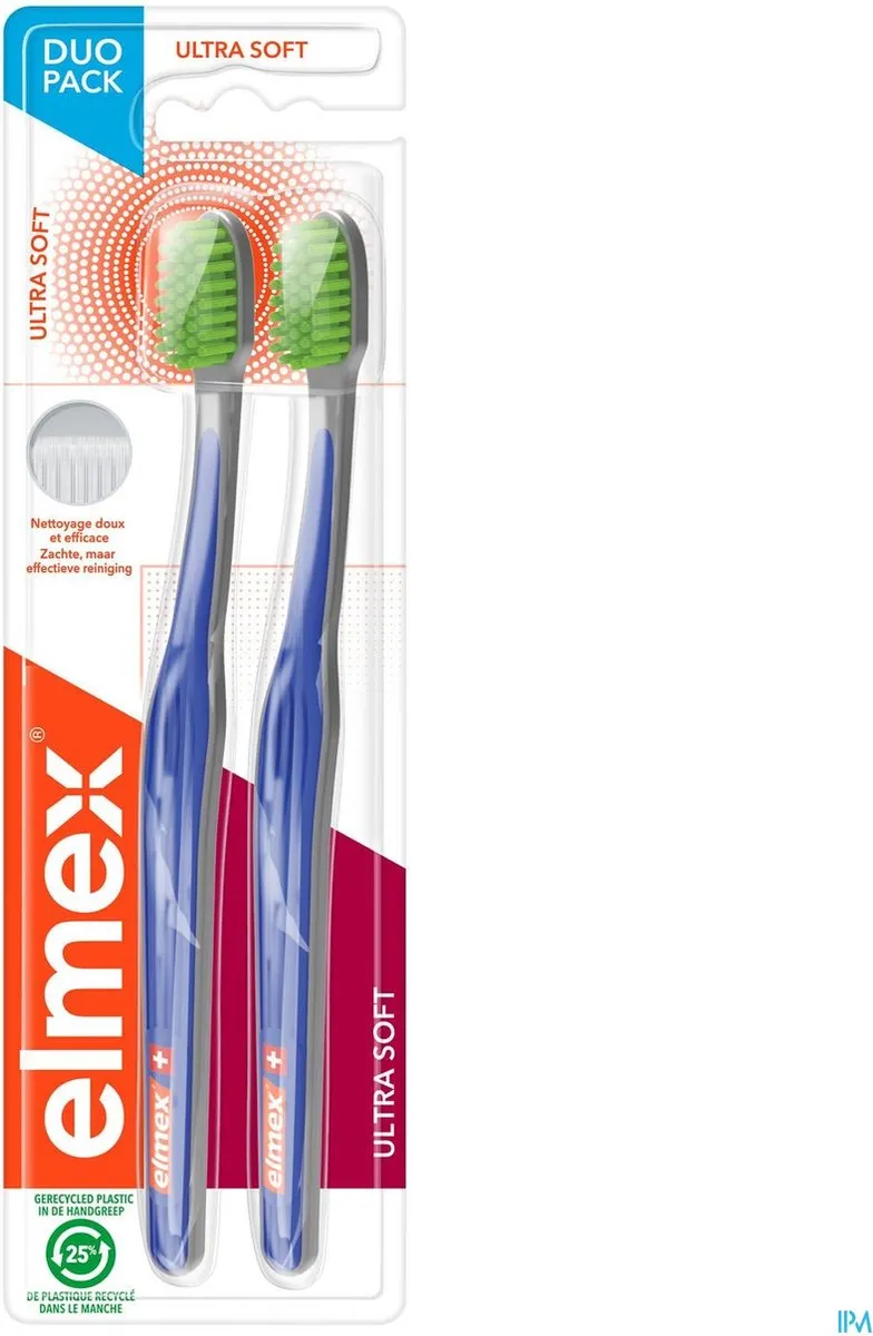Elmex Ultra Soft Tandenborstel - 2 Stuks - Meerkleurig