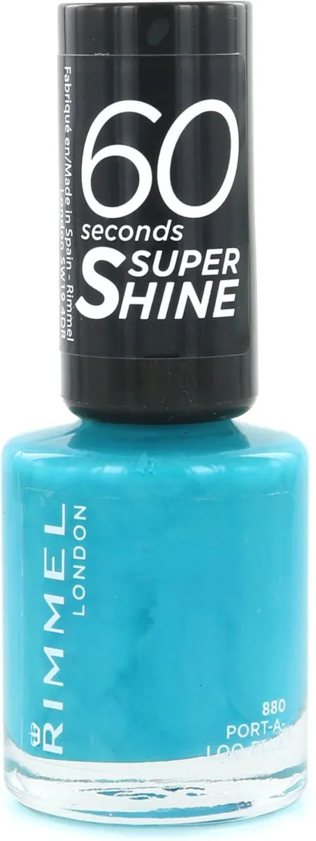 Rimmel London 60 Seconds Supershine Nagellak 880 Port-A-Loo Blue - 7ml