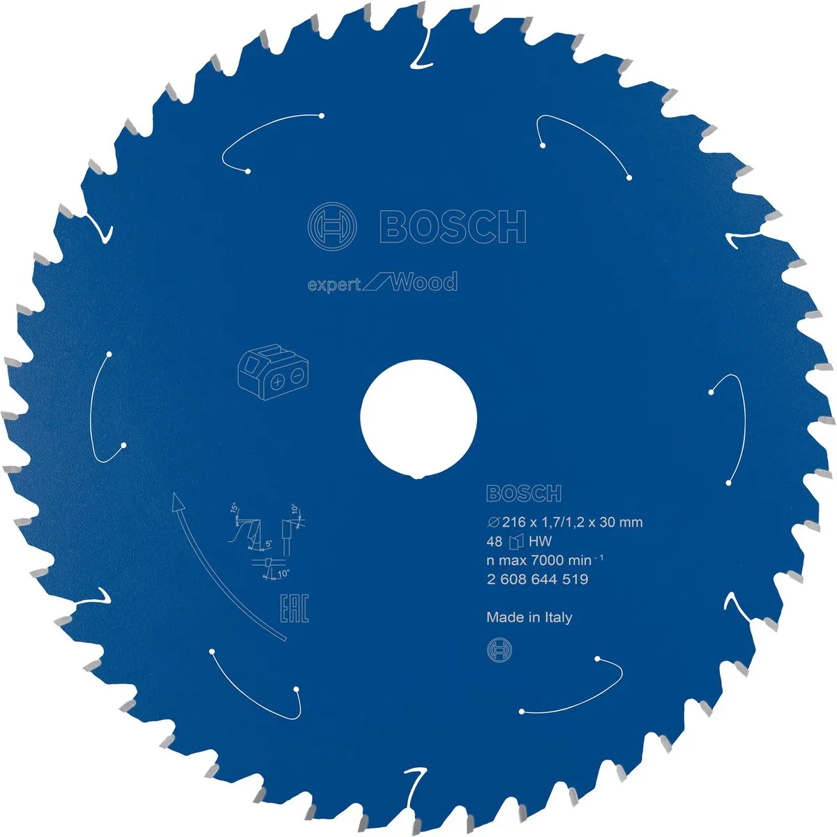 Bosch Cirkelzaagblad Accu Wood 216x30x1.7/1.2 48T