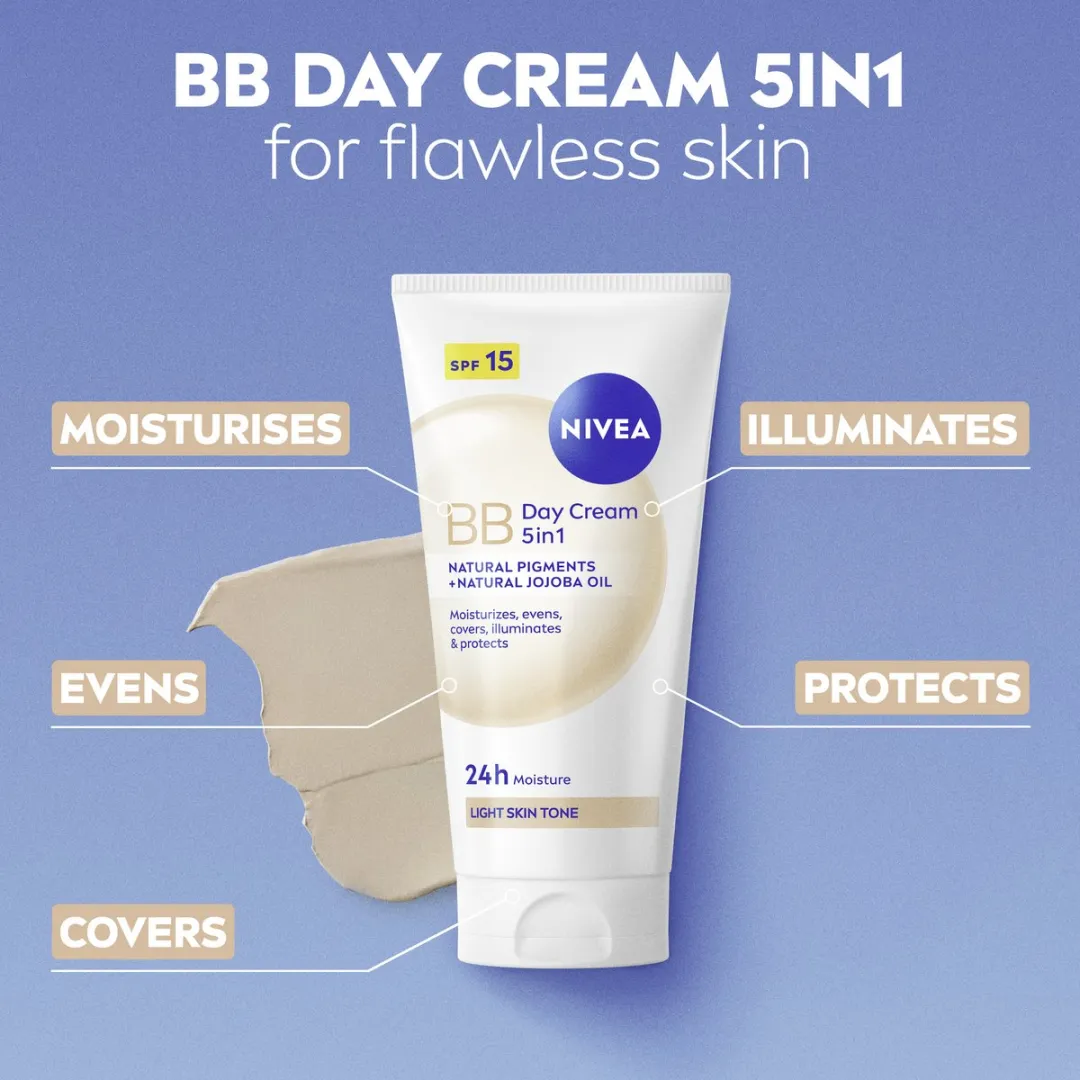 NIVEA Essentials 5in1 BB Dagcrème SPF 15 - 50ml - Light - afbeelding 6 van 6
