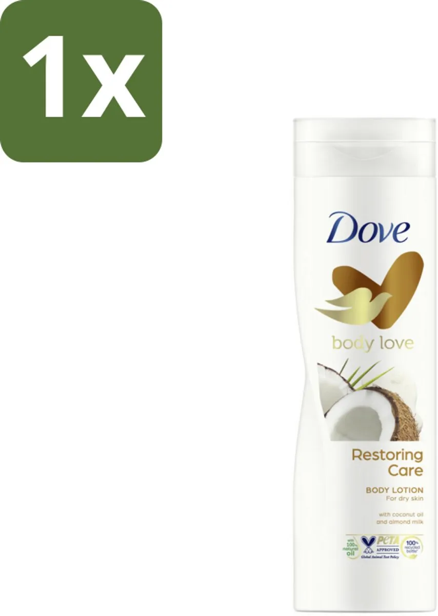 Dove Bodylotion - Nourishing Secrets - Restoring Ritual - Kokos & Amandel - 400 ml - 1 stuk