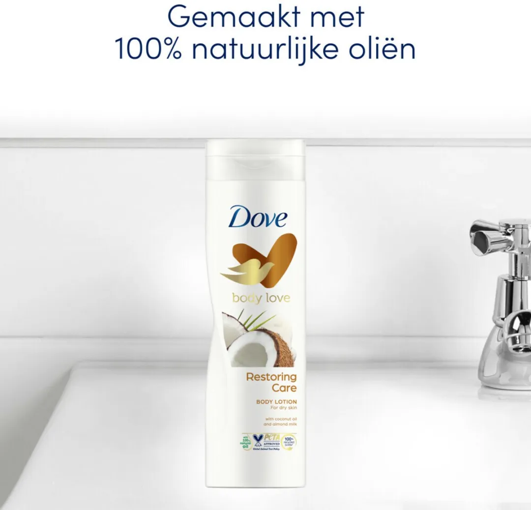 Dove Bodylotion - Nourishing Secrets - Restoring Ritual - Kokos & Amandel - 400 ml - 1 stuk