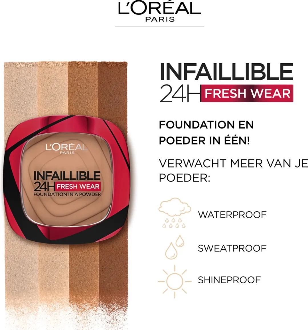 L'Oréal Paris Infaillible 24H Fresh Wear Foundation Poeder 300 Amber - 9g