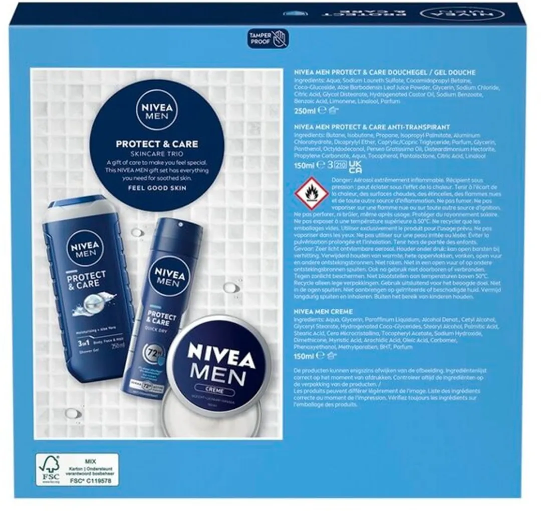 NIVEA Men Protect & Care Geschenkset - Douchegel & Handcrème 550ml