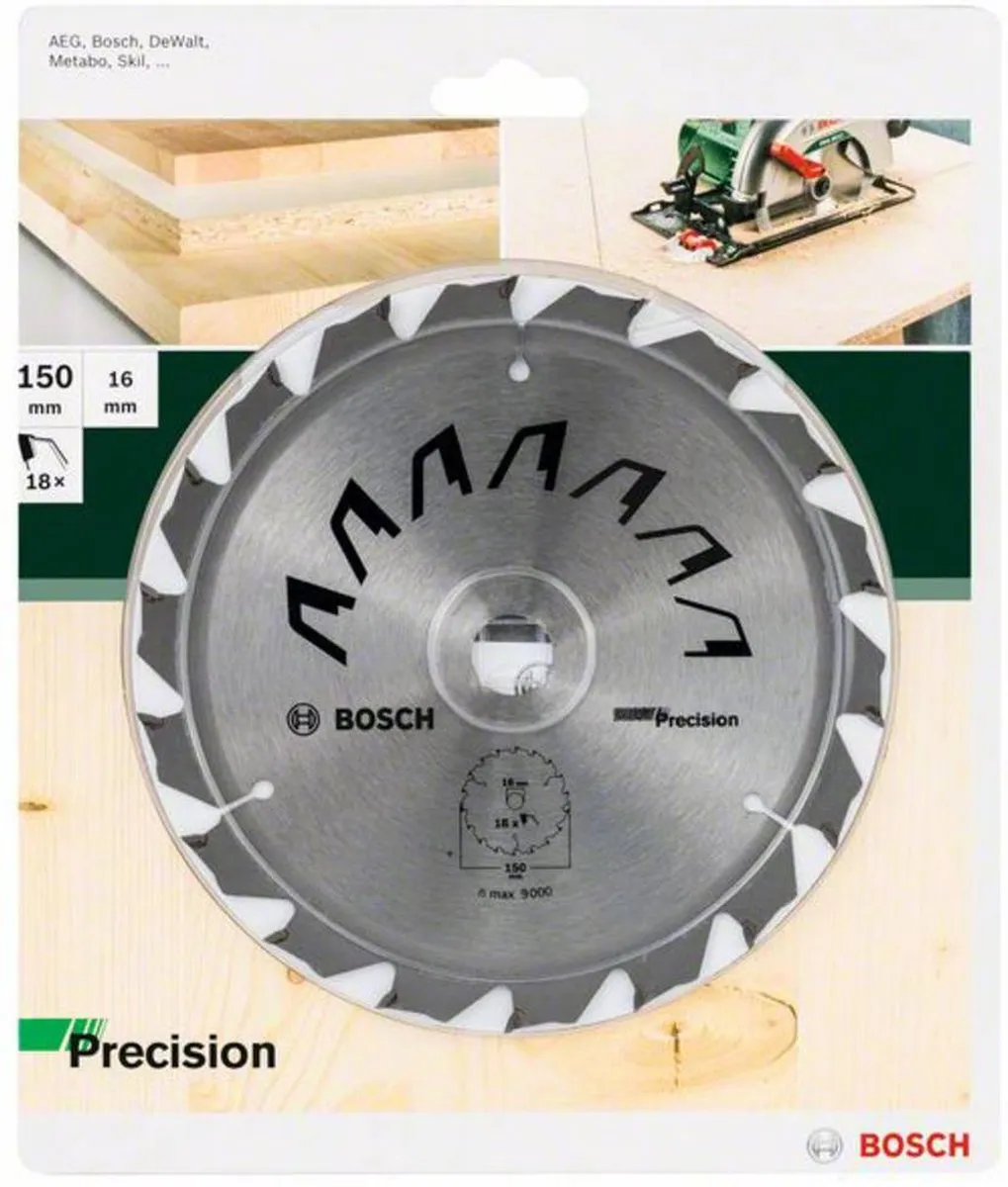 Bosch Cirkelzaagblad 150mm 18T - 16mm As - Hout