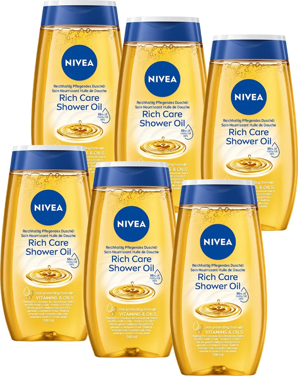 NIVEA Natural Shower Oil - 6x200ml