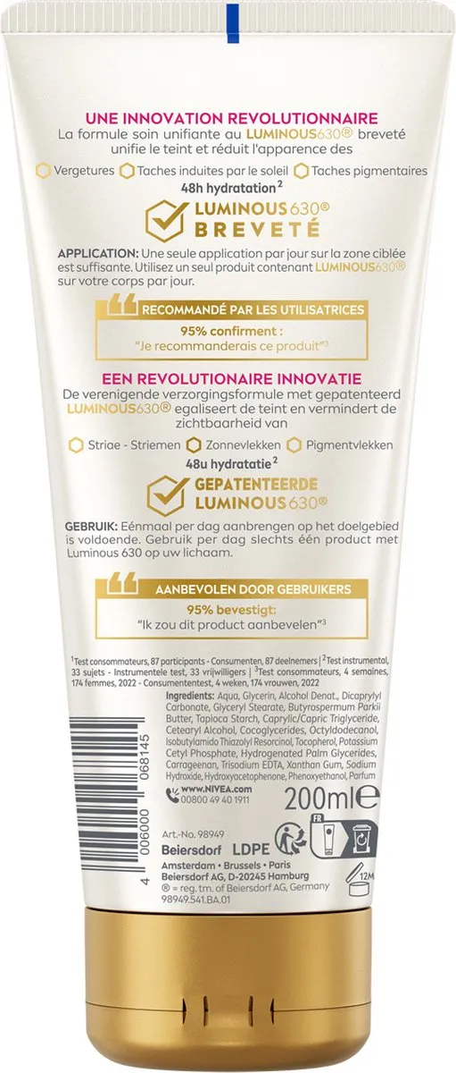 NIVEA Luminous 630 Anti-Striae Crème 200ml
