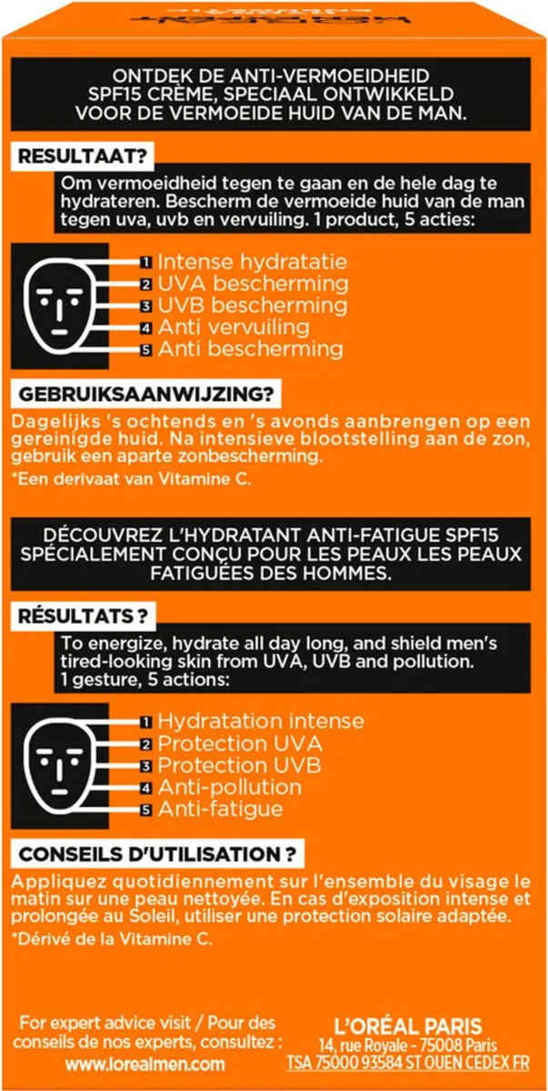 L'Oréal Paris Men Expert Hydraterende Dagcrème SPF 15 - 6x50ml