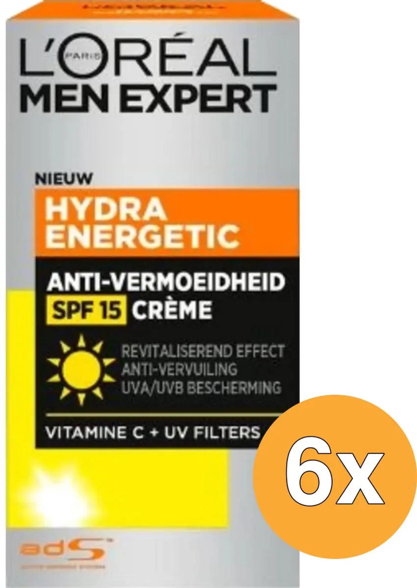 L'Oréal Paris Men Expert Hydraterende Dagcrème SPF 15 - 6x50ml - afbeelding 6 van 6