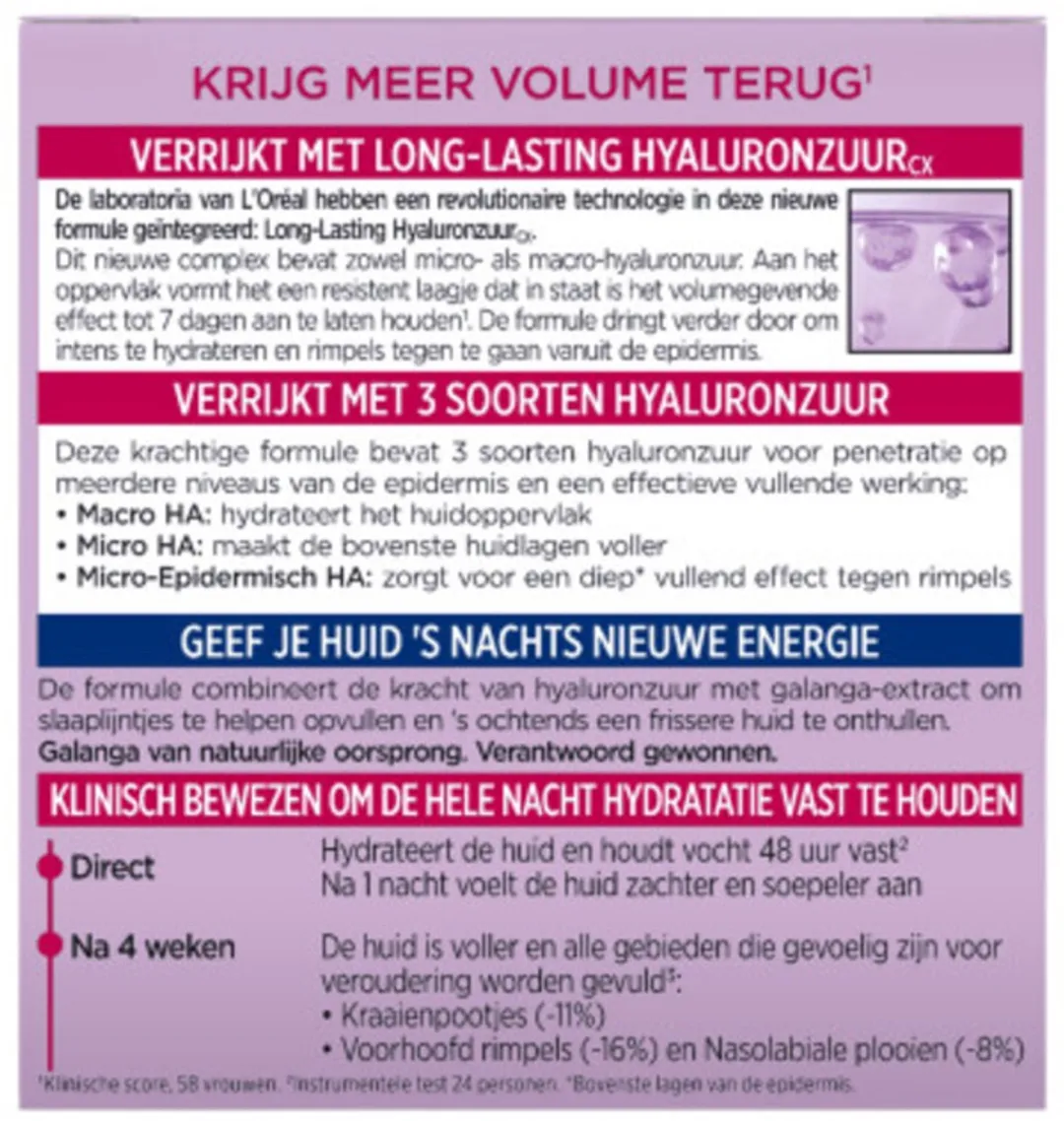 L'Oréal Revitalift Filler Nachtcrème 300ml - 6x50ml