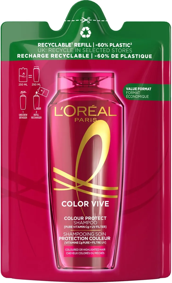 L'Oréal Paris Elvive Color Vive Shampoo Refill 6x250ml