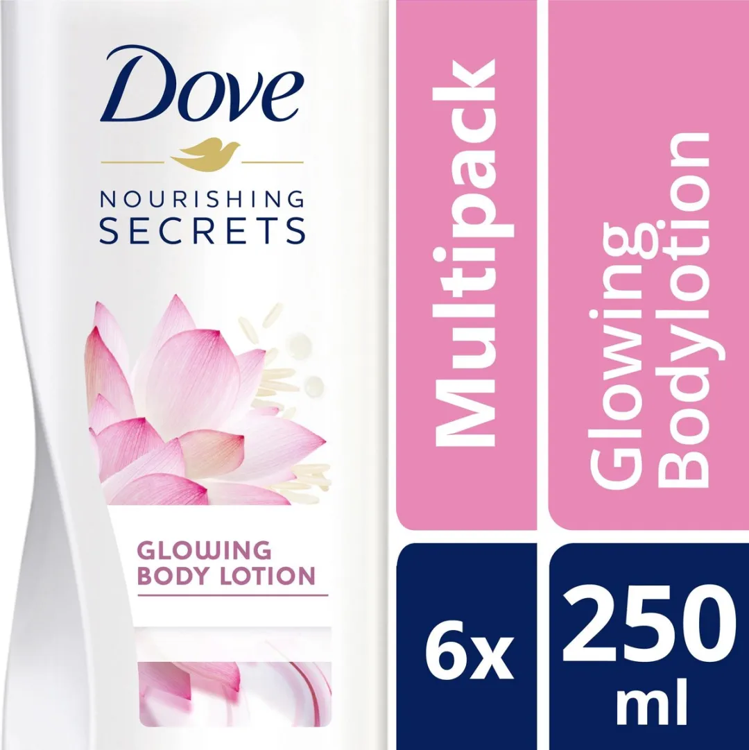 Dove Glowing Bodylotion 1500ml - 6 Stuks