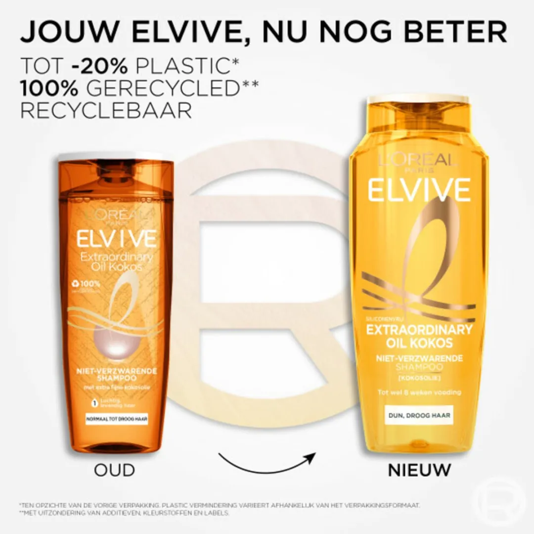 L'Oréal Elvive Extraordinary Oil Shampoo Kokos 250 ml - Bulkverpakking - 25 stuks