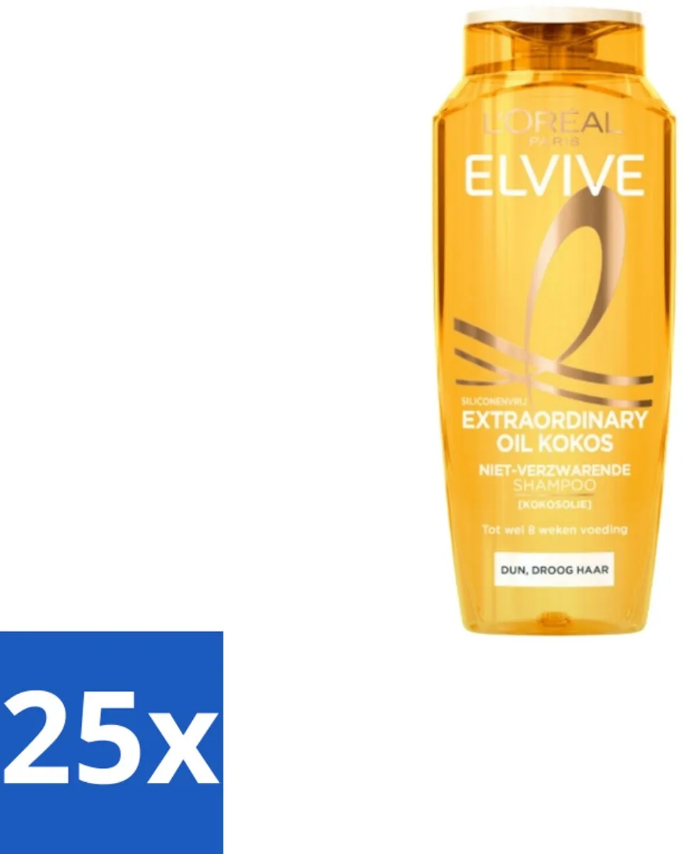 L'Oréal Elvive Extraordinary Oil Shampoo Kokos 250 ml - Bulkverpakking - 25 stuks