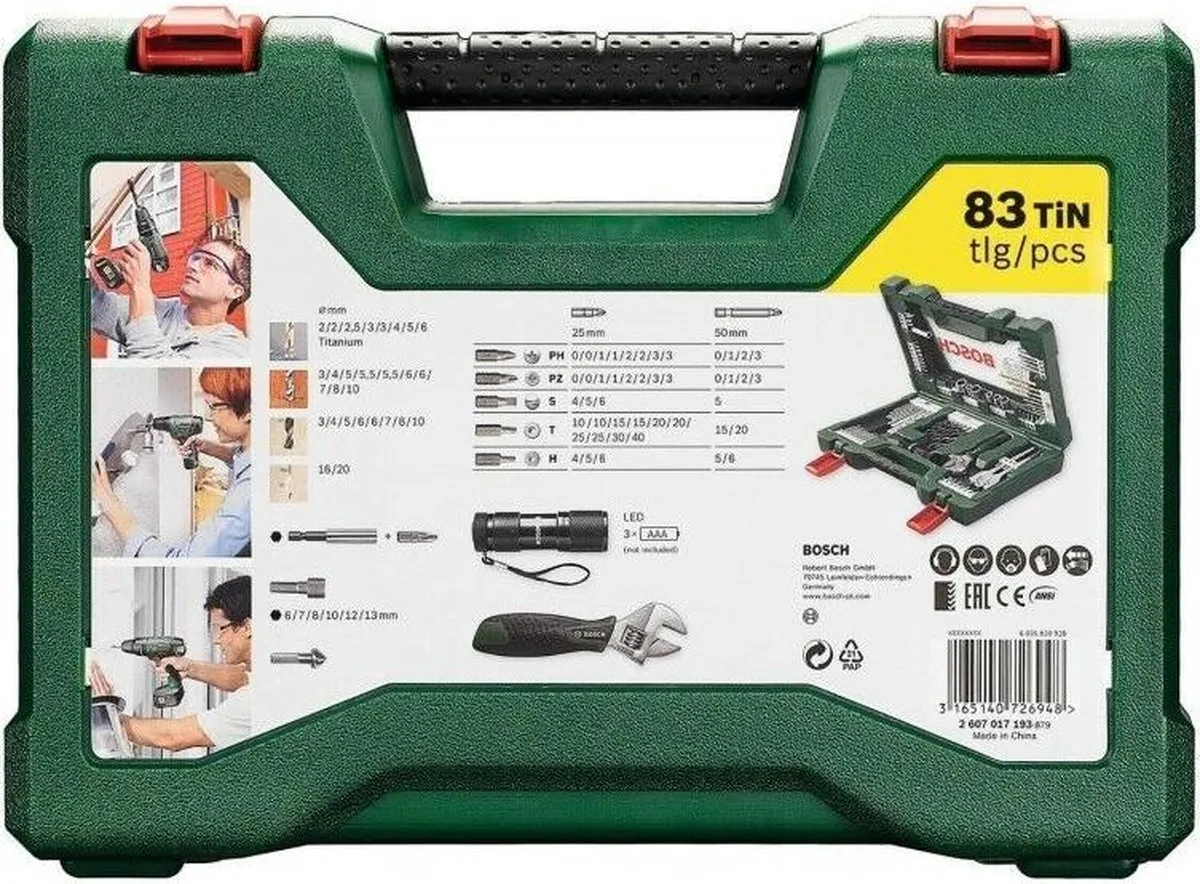 Bosch V-Line Boor- en Schroefbitset Titanium 83-delig - o.a. Hout/Metalen Steen - afbeelding 6 van 6