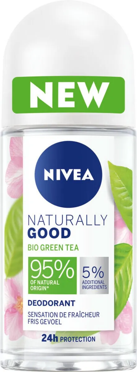 NIVEA Deodorant Roller Naturally Good Green Tea 50ml - 6 Stuks