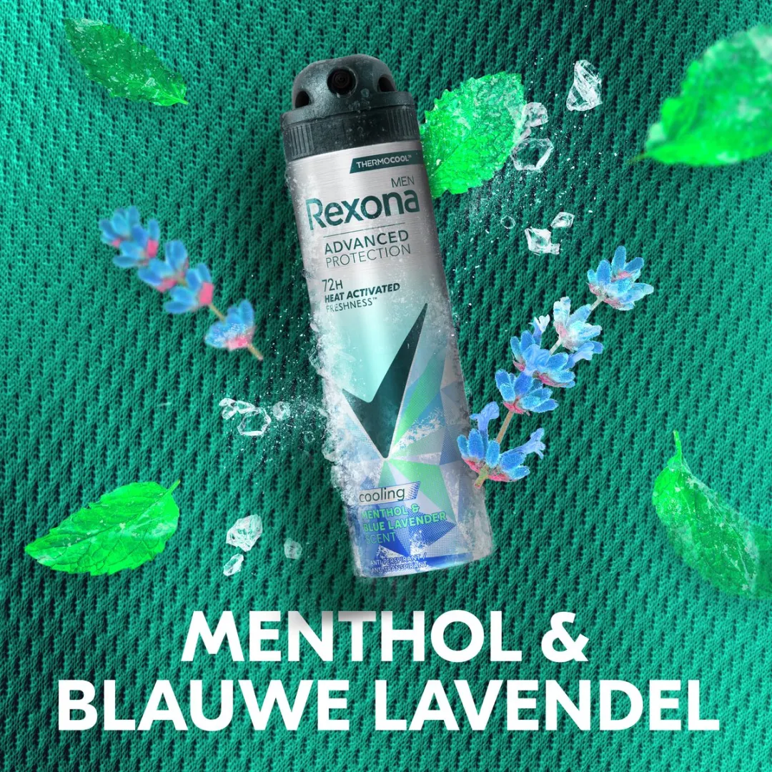Rexona Men Advanced Protection Thermocool Spray - 6x150ml - Menthol & Blue Lavender