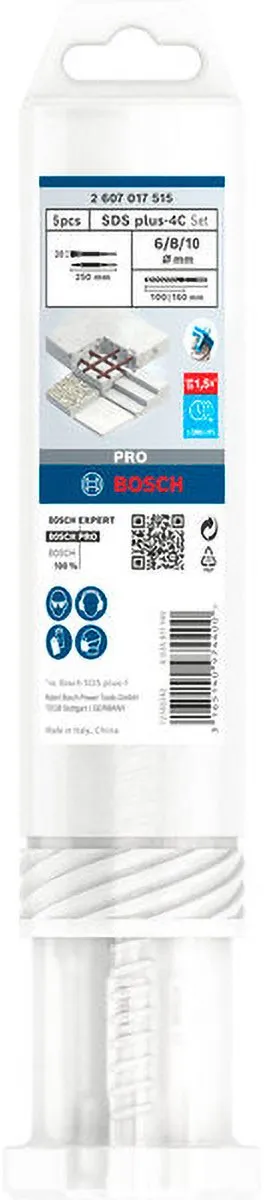 Bosch PRO SDS plus-4C Beitel en Boor Set 5-delig