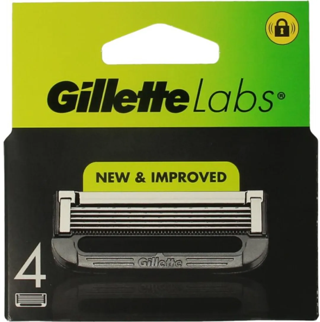 GilletteLabs Scheermesjes 5-blades - 4 Stuks - Zwart