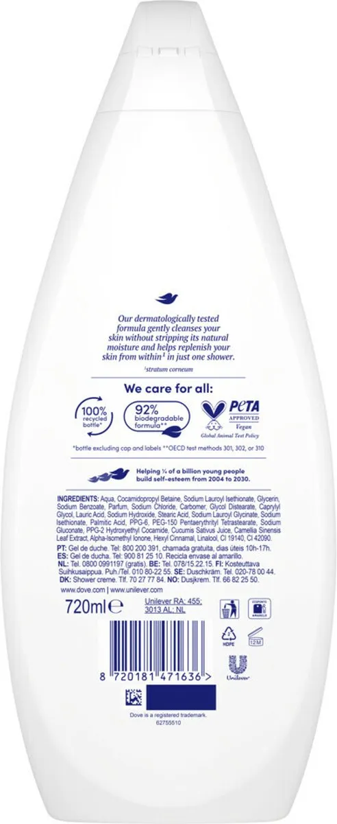 Dove Fresh Care Douchecrème - 12x720ml