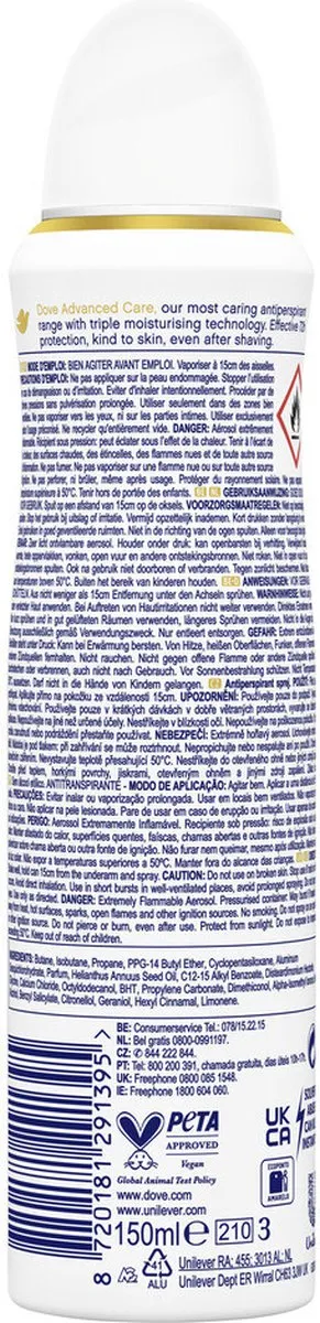 Dove Deodorant Spray Advanced Care Acai Berry & Waterlily 150ml