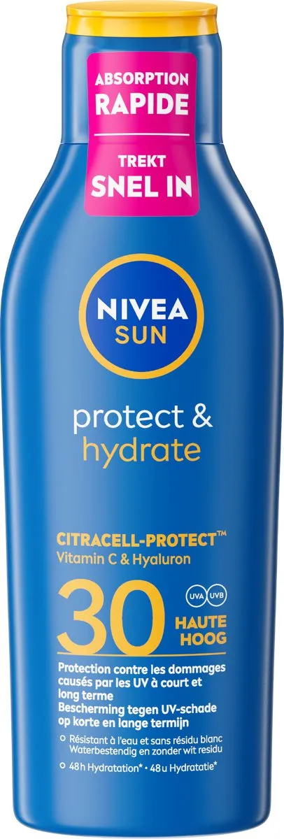 NIVEA SUN Protect & Hydrate Zonnebrand SPF 30 Zonnemelk 200ml