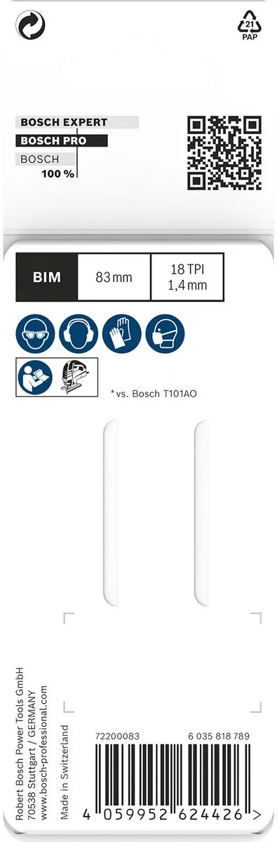 Bosch PRO Hardhout T101AOF Decoupeerzaagblad 83mm