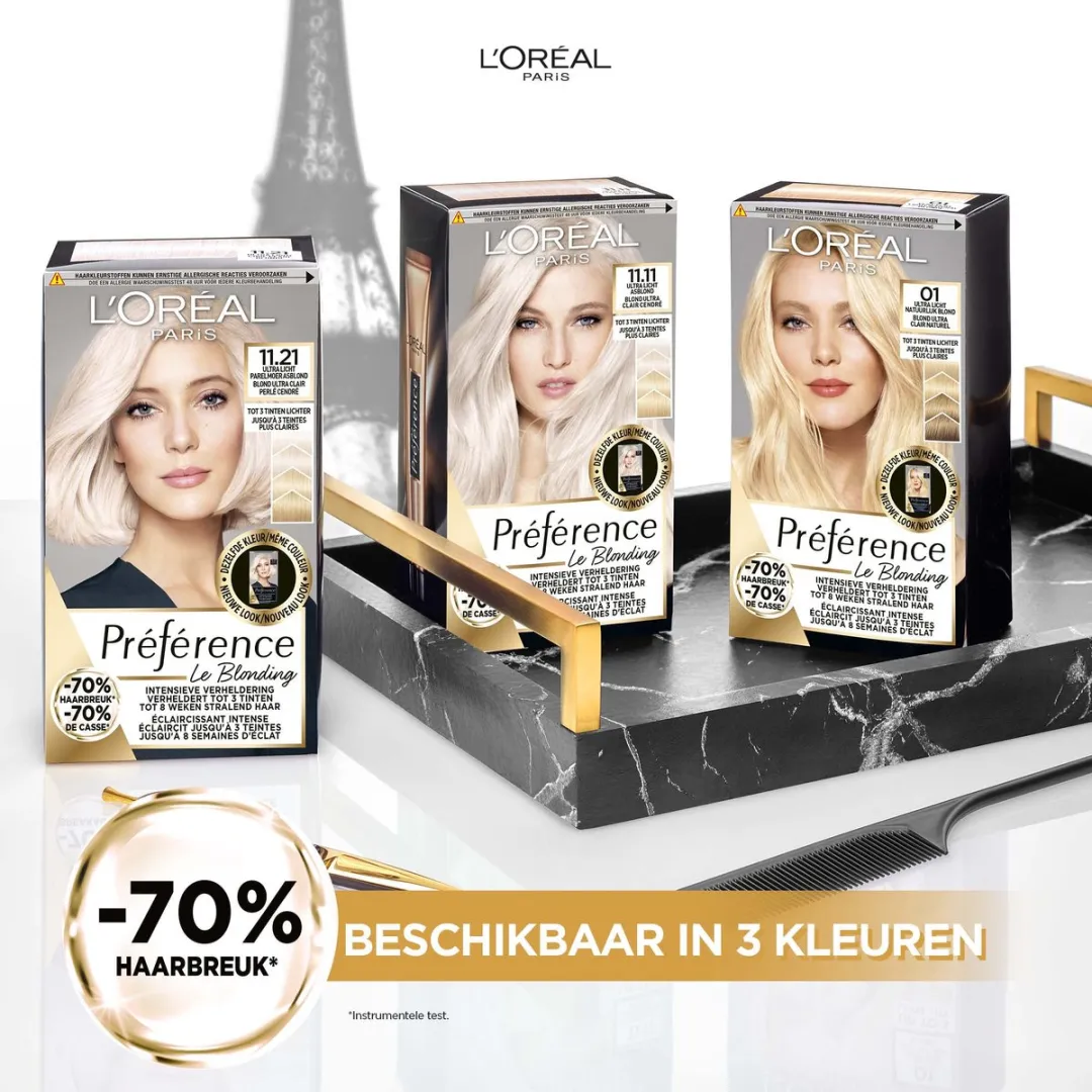 L'Oréal Paris Préférence Le Blonding 11.21 Permanent Asblond - 4 Stuks