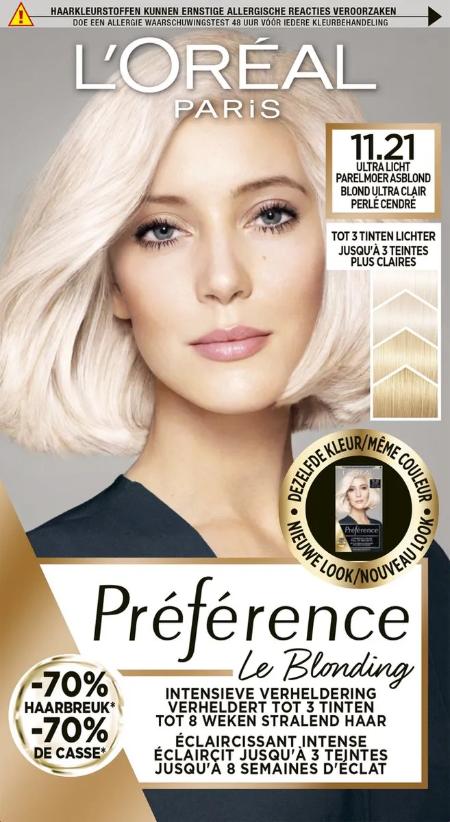 L'Oréal Paris Préférence Le Blonding 11.21 Permanent Asblond - 4 Stuks