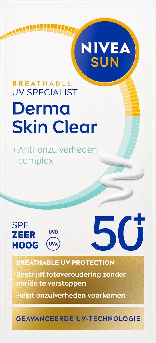 NIVEA SUN UV Face Derma Skin Clear Zonnebrandcrème SPF50+ 40ml