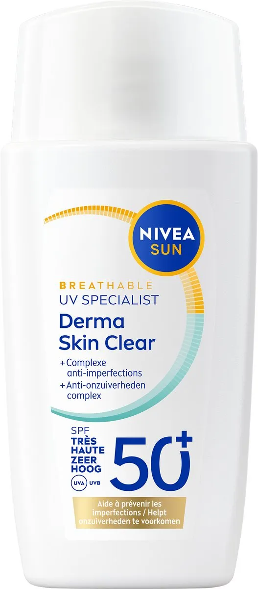 NIVEA SUN UV Face Derma Skin Clear Zonnebrandcrème SPF50+ 40ml - afbeelding 6 van 6