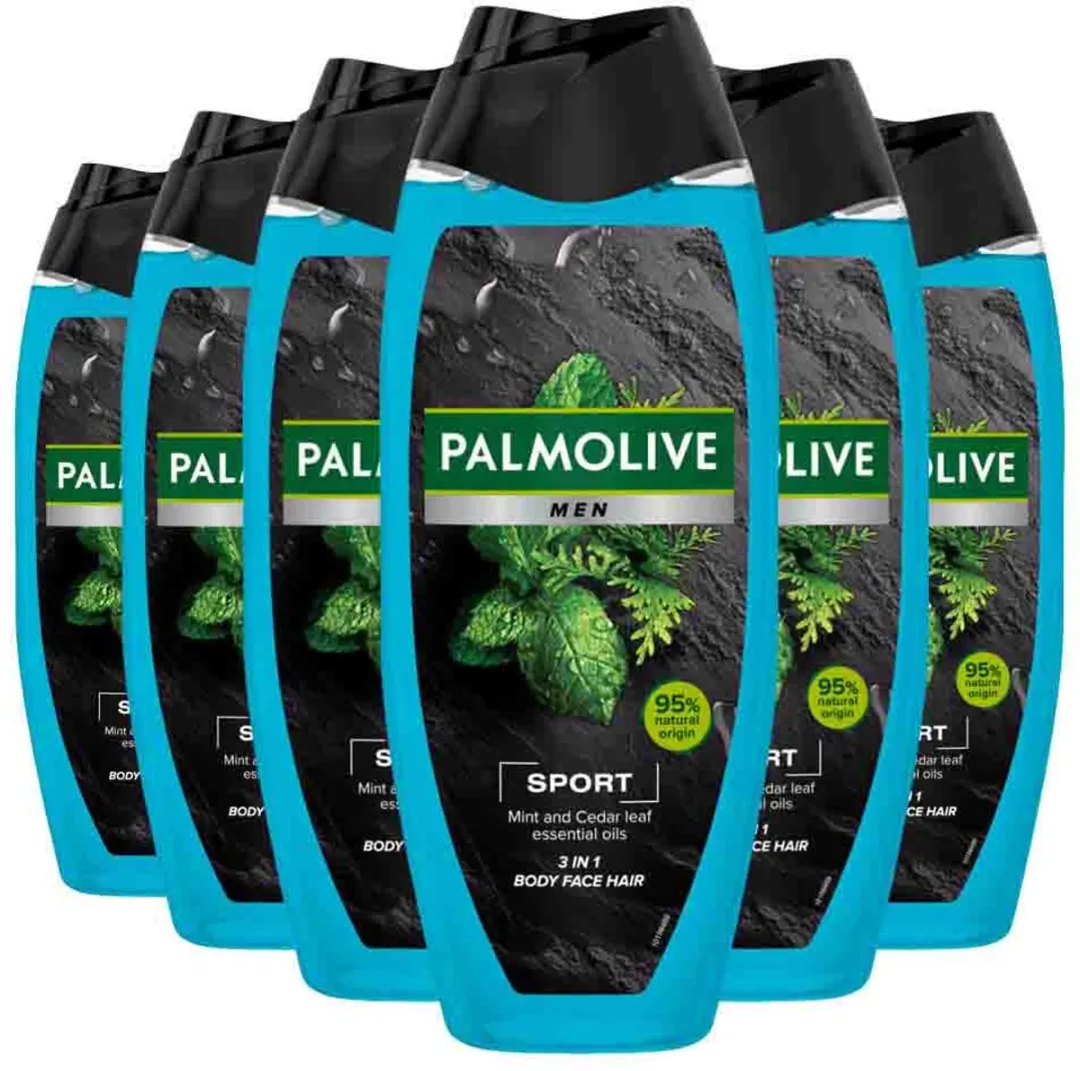 Palmolive Men 3-in-1 Etherische Oliën Munt & Ceder 500ml - 6 Stuks