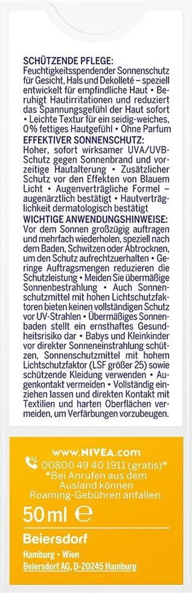 NIVEA Sun Gezicht Zonnecrème SPF 50 - 50ml