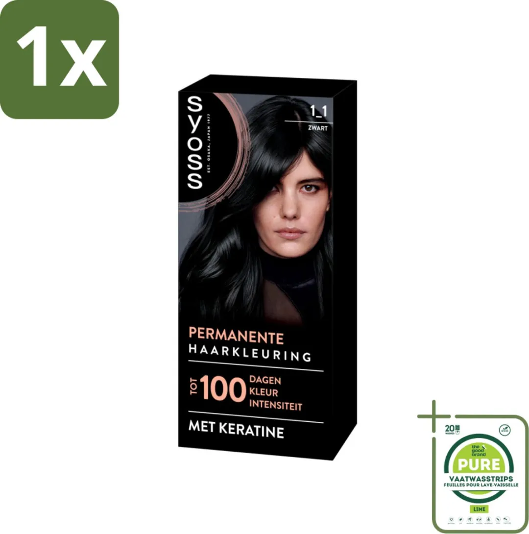 SYOSS Coloration 1-1 Zwart Haarverf 115ml