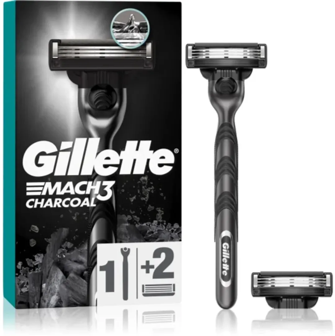 Gillette Mach3 Charcoal Scheermes - 3 Stuks