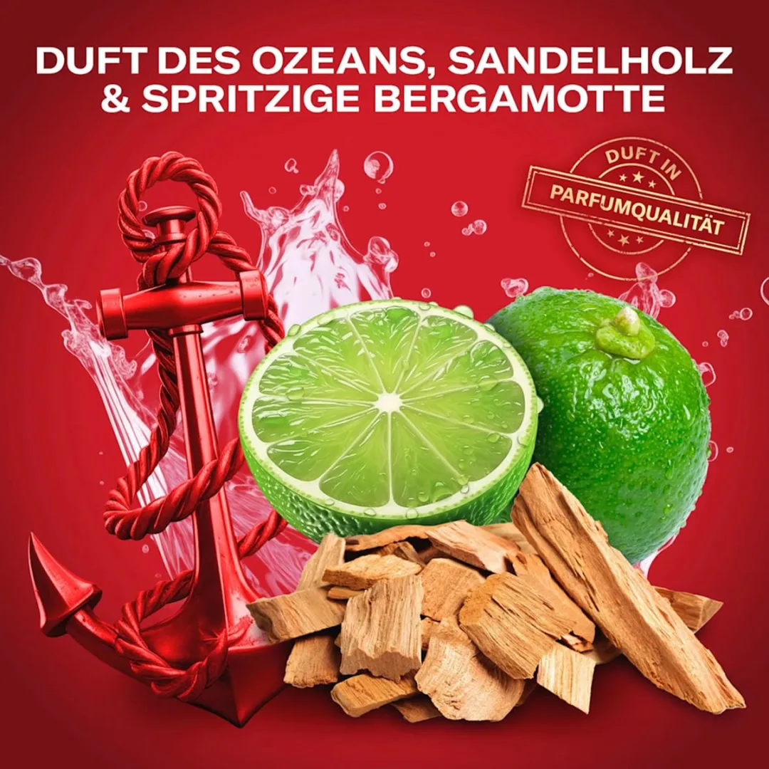 Old Spice Captain 3-in-1 Douchegel – 6x 250 ml – Lichaam, Haar & Gezicht – Langdurige Frisheid – Fierce Ocean Geur | Voordeelverpakking