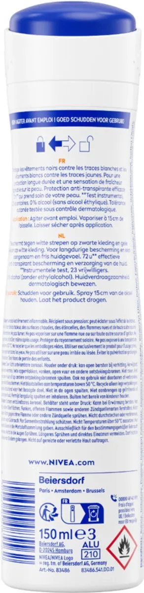 NIVEA Deodorant Spray Zwart & Wit Ultieme Impact - 150ml - 10 Stuks