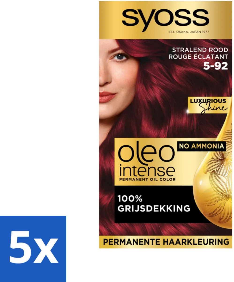 SYOSS Oleo Intense Haarverf 5-92 Stralend Rood - 5x115ml