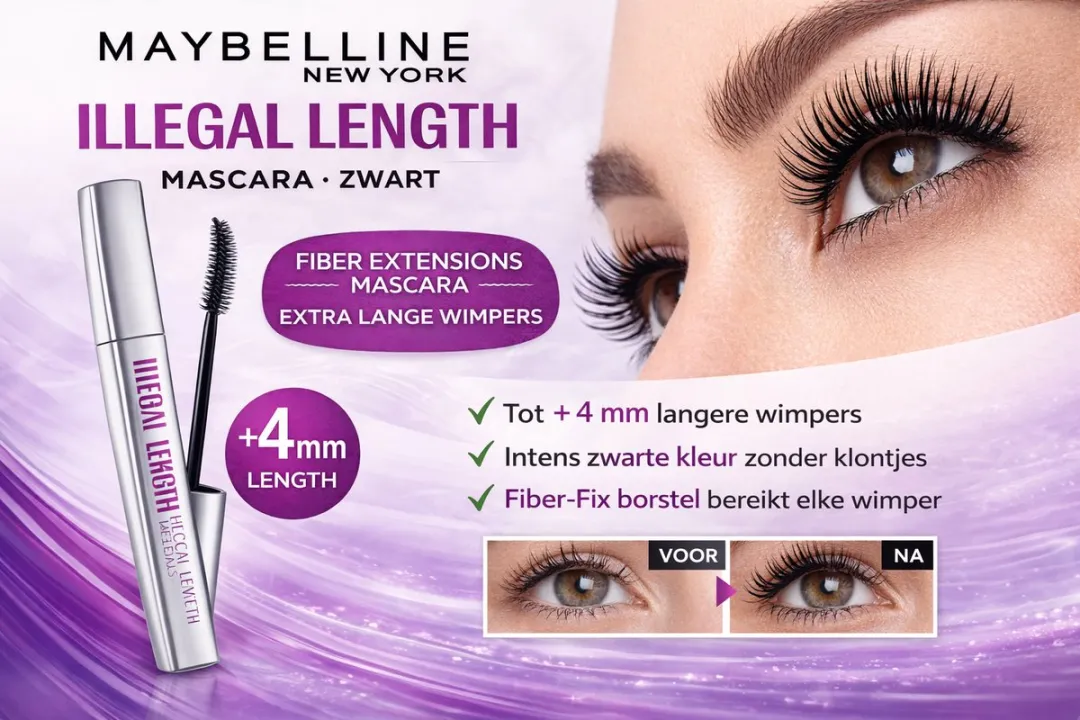 Maybelline Illegal Length Mascara Zwart