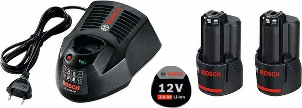 Bosch 1600A00X7E Starterset 2x 3.0Ah Li-Ion - 2 Accu's + Lader