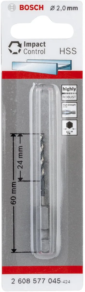 Bosch Metaal-spiraalboor 2mm DIN 338 2608577045 - 1 Stuk - afbeelding 6 van 6