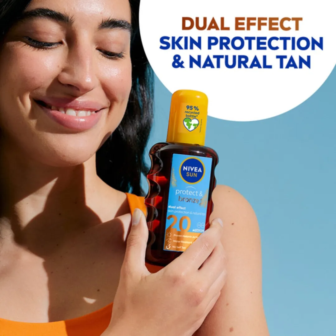 NIVEA Sun Protect & Bronze Olie Spray SPF 20 - 3x200ml