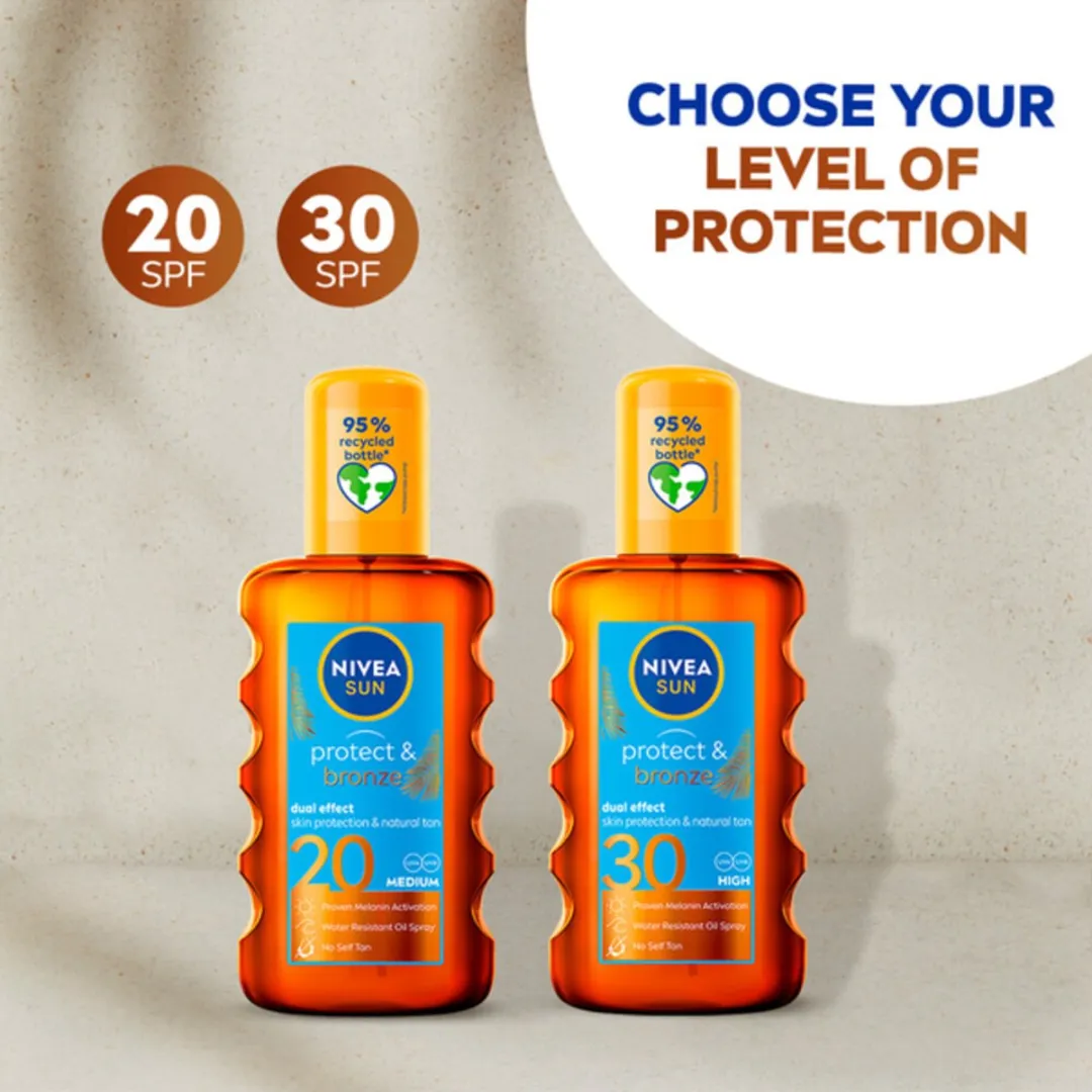 NIVEA Sun Protect & Bronze Olie Spray SPF 20 - 3x200ml