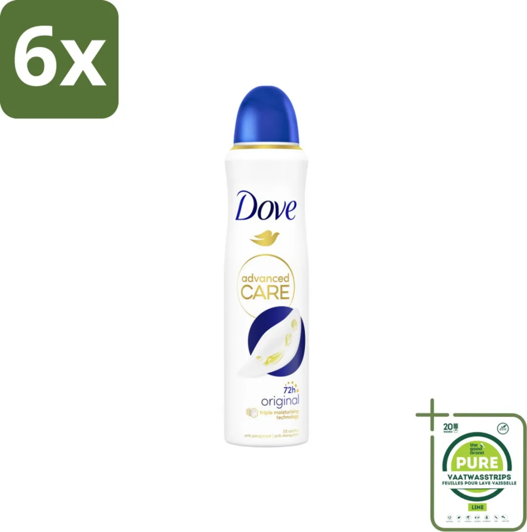 Dove – Deodorant Spray – Original – 150 ml - Voordeelverpakking - 6 stuks - Anti-transpirant - Deodorant spray