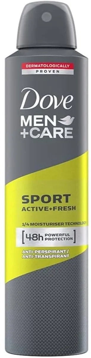 7 x Dove - Deodorant - Spray Men - Sport Active + Fresh - Energiek en verfrissend - 250 ml - Grootverpakking - Deodorant - Antitranspirant - Mannen - Sport - Frisheid